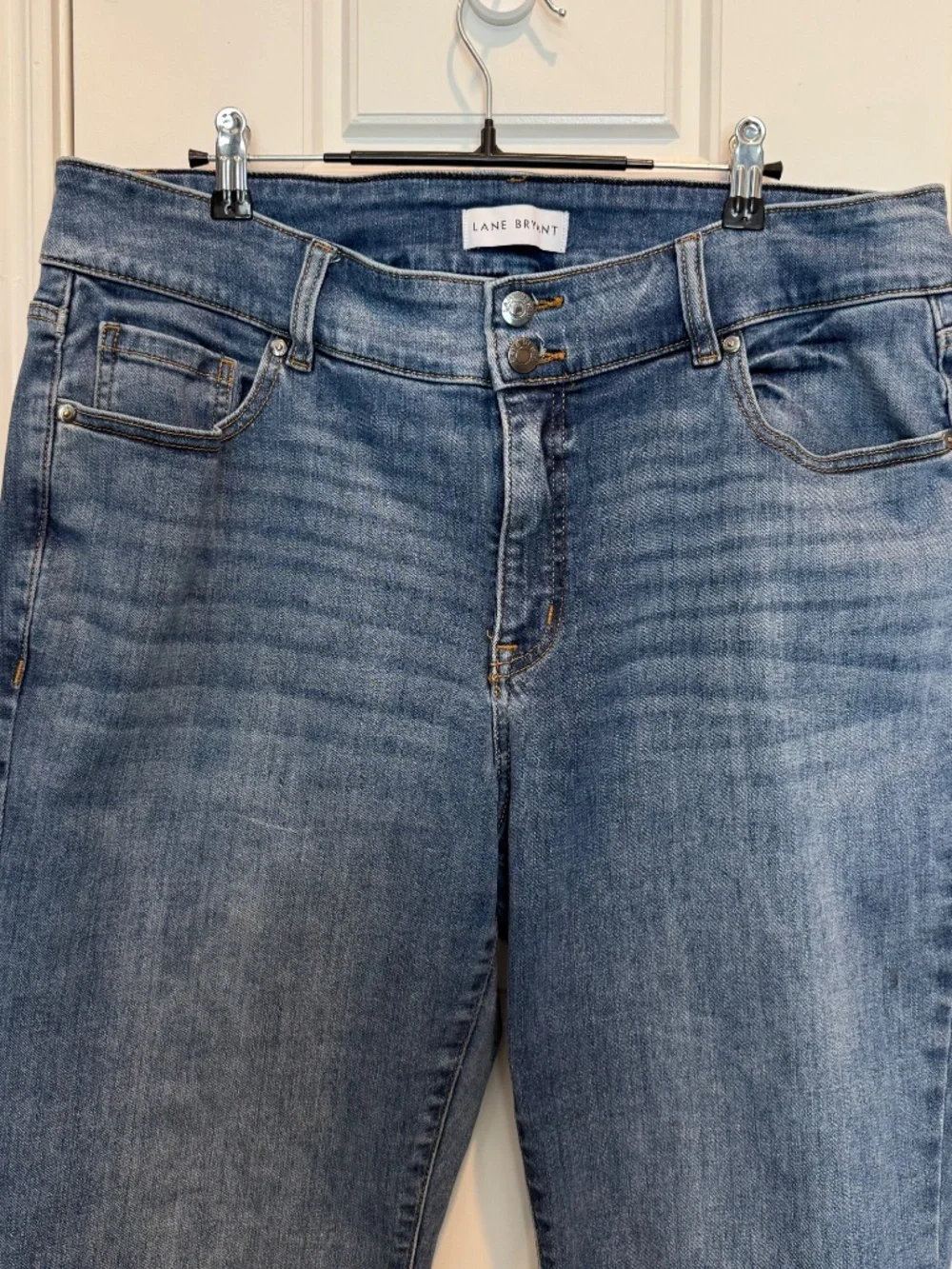 Lane Bryant Women's 18 Mid Rise Jeans Double Button Stretch Denim